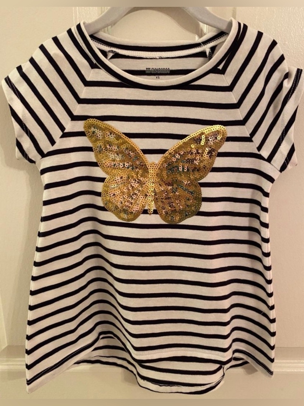NWT Gymboree sequin butterfly hi low top, Size 4